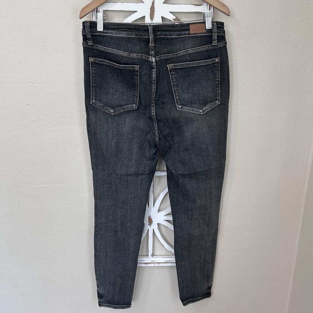 JUDY BLUE size 13/31 CHARCOAL GRAY HIGH RISE SKINNY FIT DENIM JEANS *J192 - Picture 2 of 5